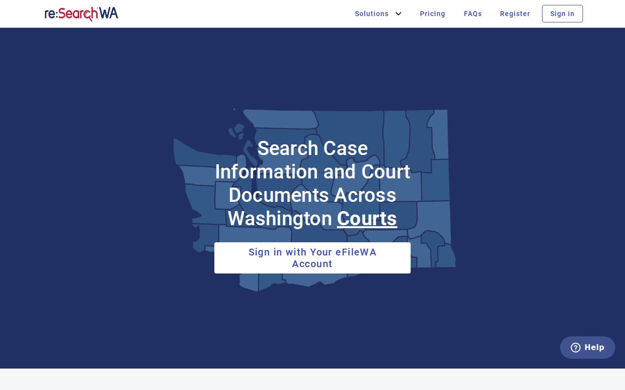 Washington criminal court case re SearchWA portal