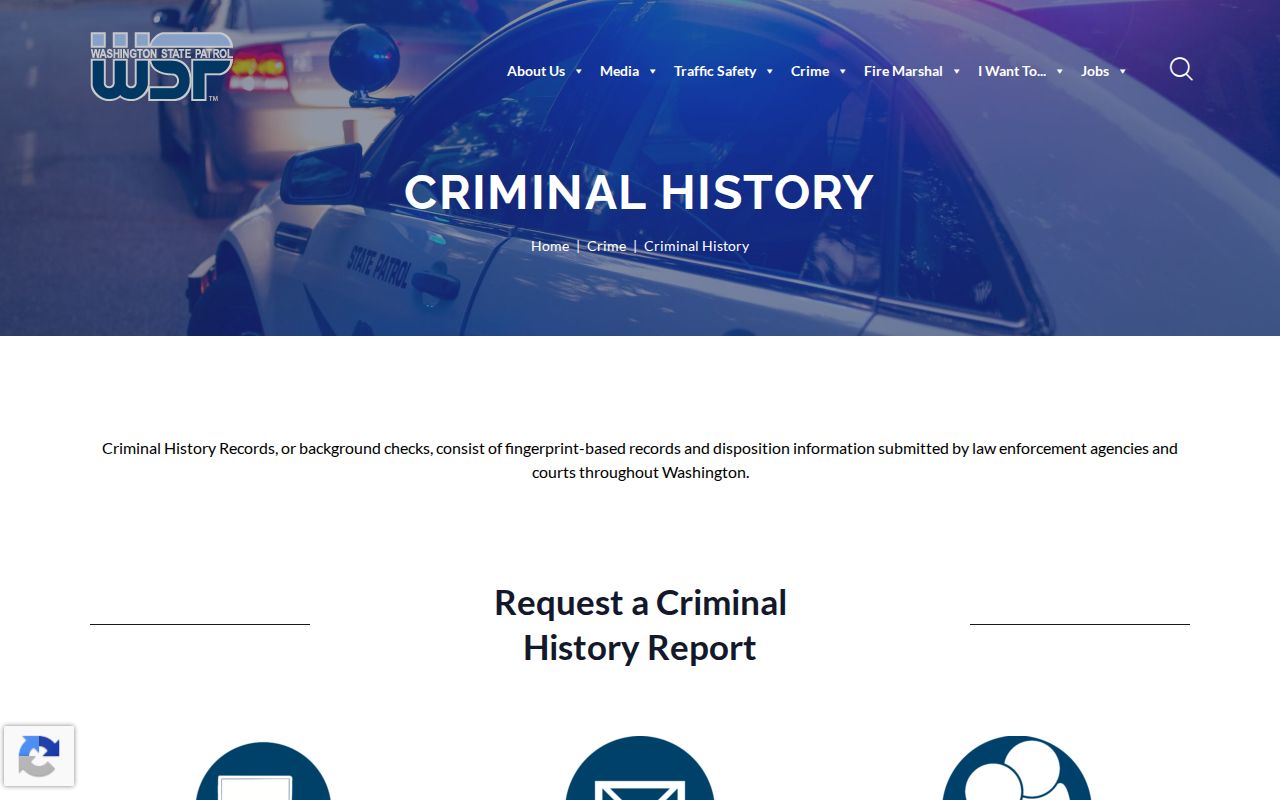 Washington State Patrol criminal history services